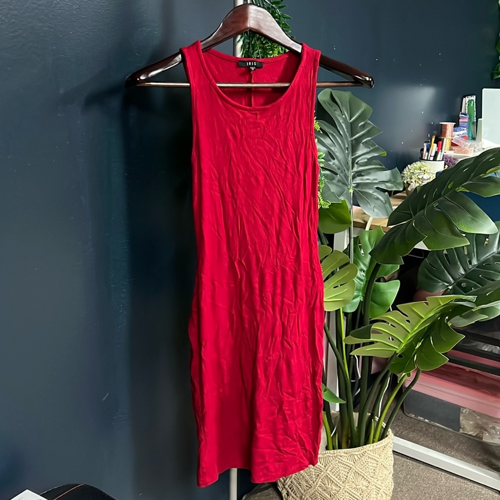 Iris red bodycon dress
